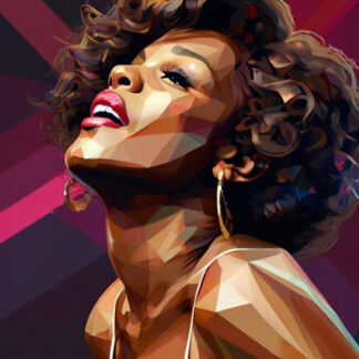 Whitney Houston Rendition 16x20 Geometric Artwork